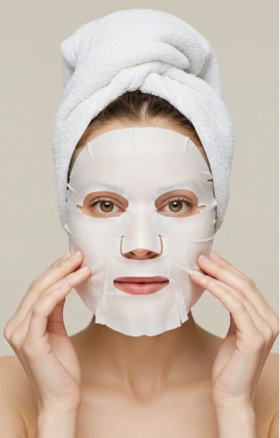 Aplicação da máscara Facial Hidratante Ice Mask
