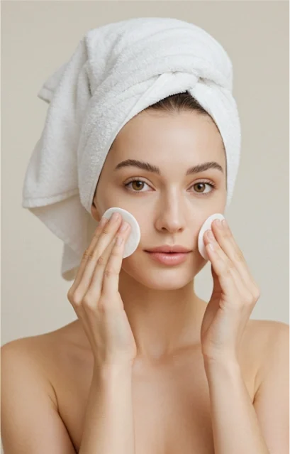 Limpeza de pele antes da aplicação da Máscara Facial Hidratante